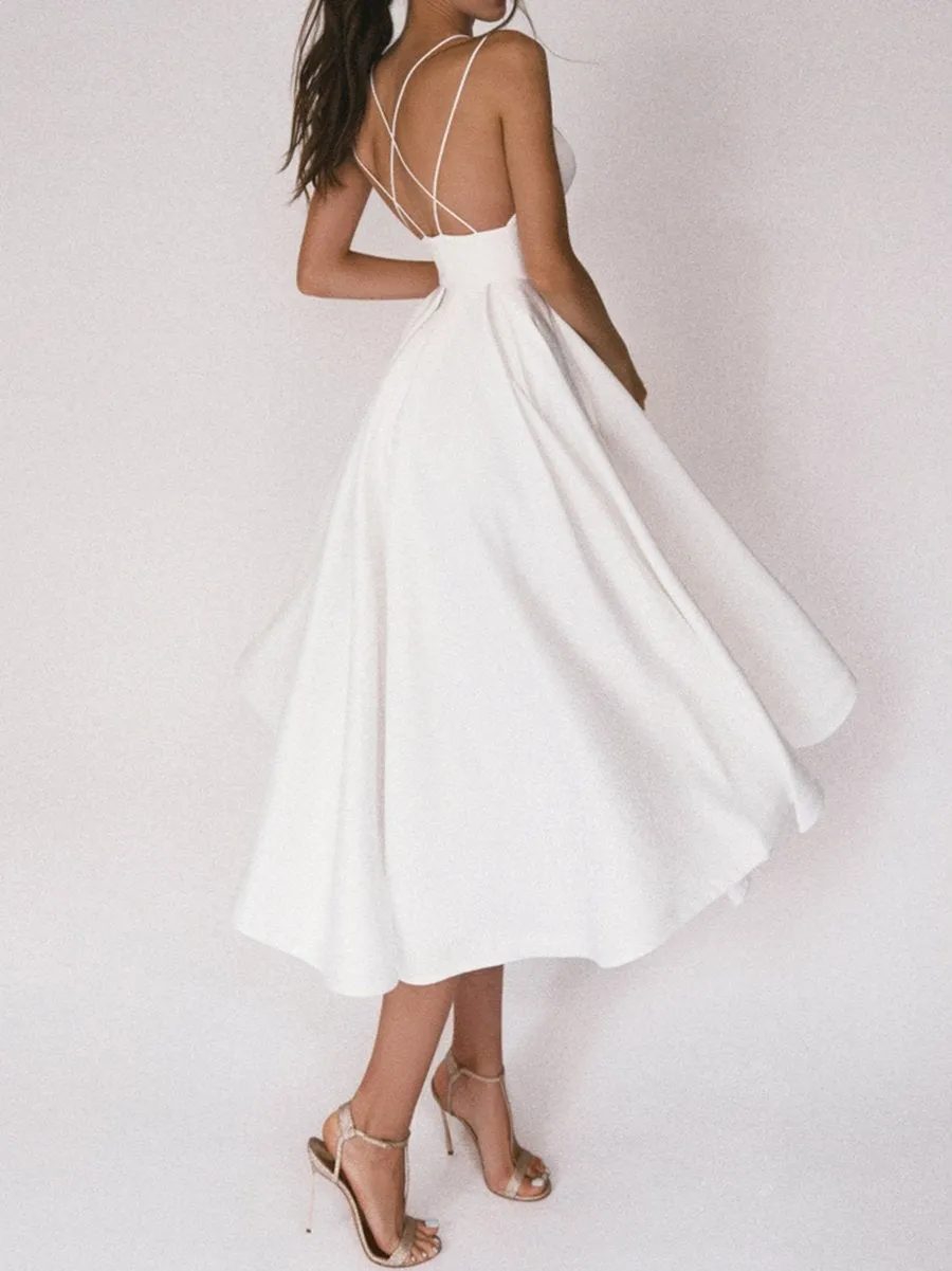 💖Elegant strappy V-neck dress